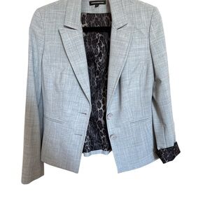 Express Gray Blazer Women's Size 8 Cheetah Print Lining